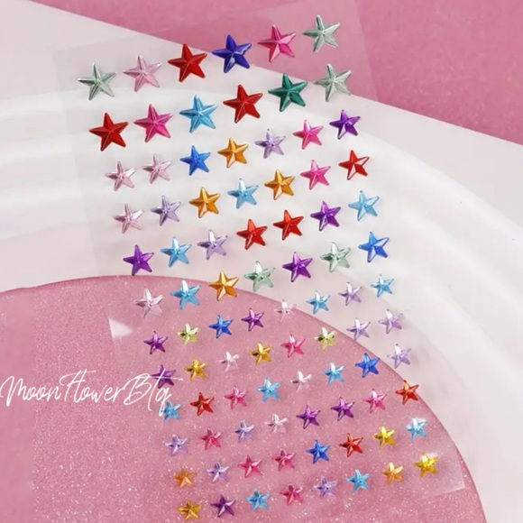 3D Colorful Star Gem Face Jewels - Picture 2 of 4